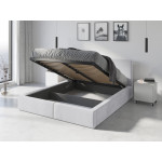 Čalúnená posteľ HILTON 160x200cm výklopná biela